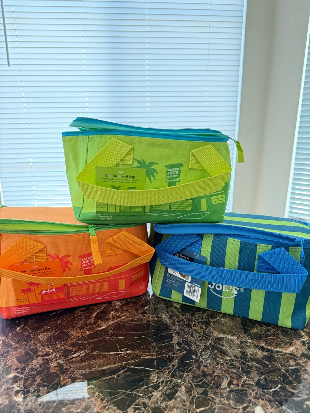 Set of Three (3) Trader Joe’s Limited Edition Mini Insulated Summer Bags